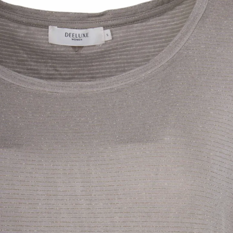 Tee shirt liseré doré fluide à manches courtes Femme DEELUXE 74