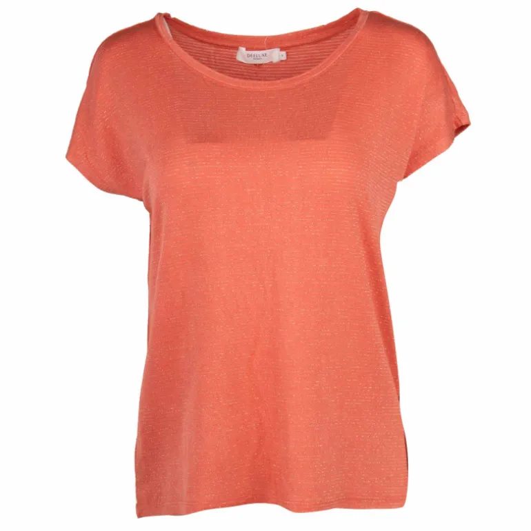 Tee shirt liseré doré fluide à manches courtes Femme DEELUXE 74