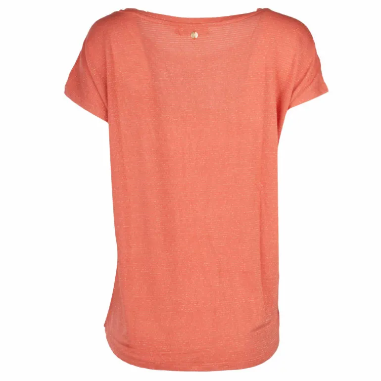 Tee shirt liseré doré fluide à manches courtes Femme DEELUXE 74