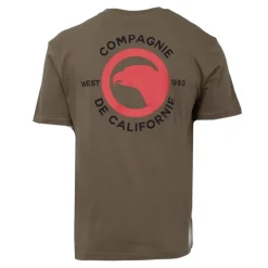 Tee shirt logo rouge col ras de cou manches courtes Homme COMPAGNIE DE CALIFORNIE