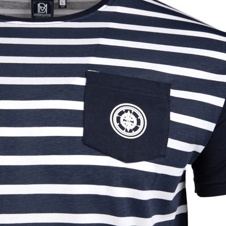 Tee shirt macnhes courtes marinière mupy Homme BLAGGIO