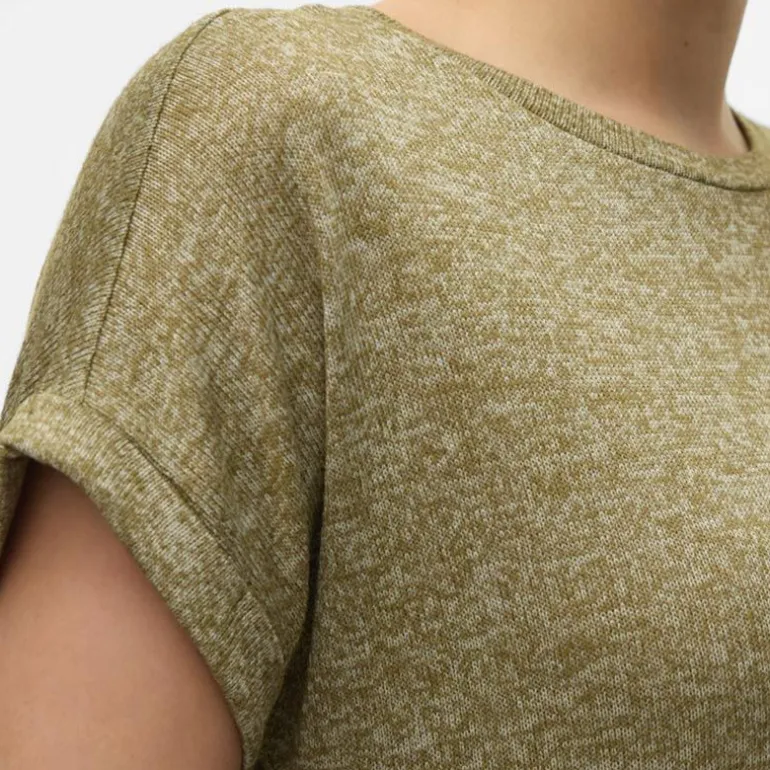 Tee shirt maille chiné Brianna manches retroussées Femme VERO MODA