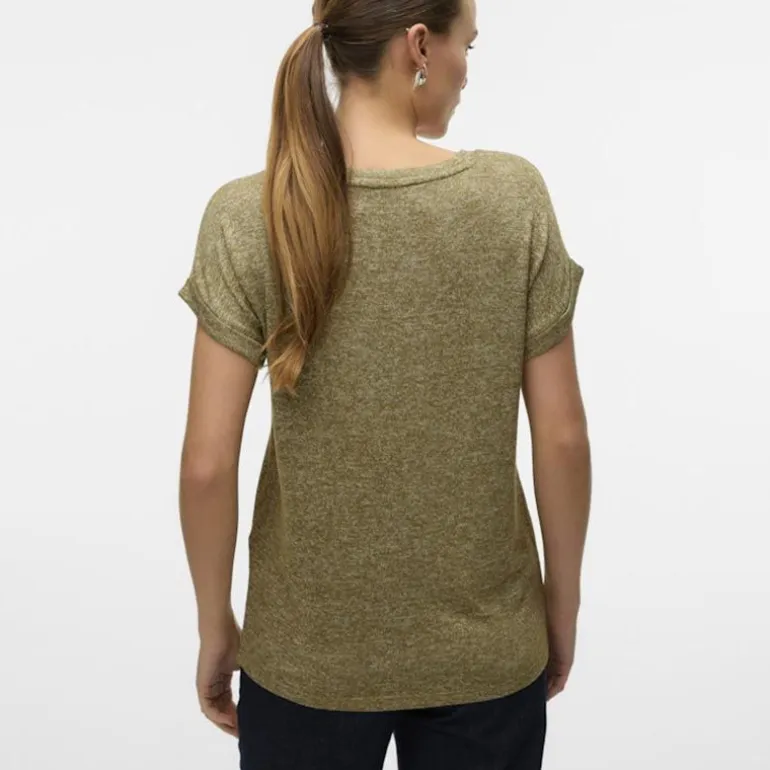Tee shirt maille chiné Brianna manches retroussées Femme VERO MODA
