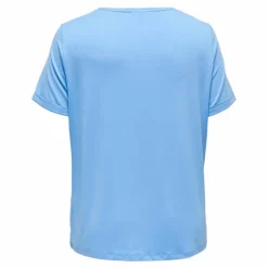 Tee shirt manches courtes retroussées col rond Femme ONLY CARMAKOMA