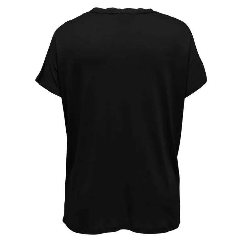 Tee shirt manches courtes col rond dentelle uni Femme ONLY CARMAKOMA