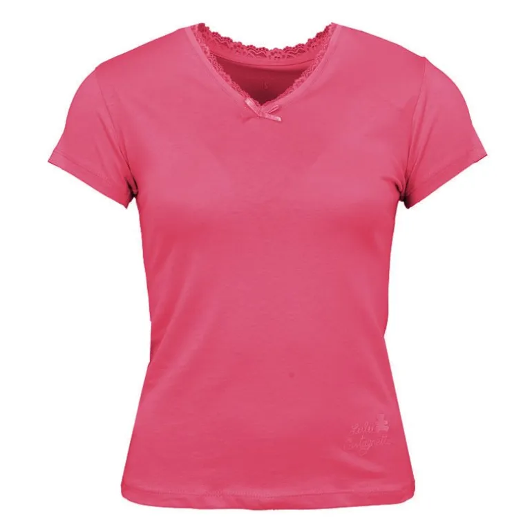 Tee shirt manches courtes col V dentelles lona Femme LULU CASTAGNETTE