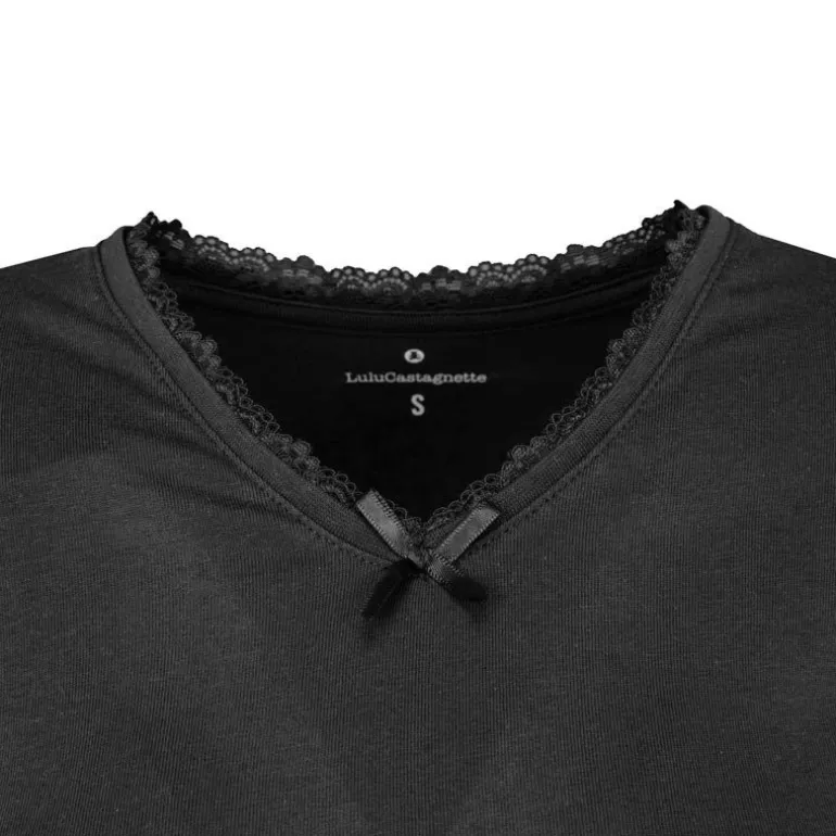 Tee shirt manches courtes col V dentelles lona Femme LULU CASTAGNETTE
