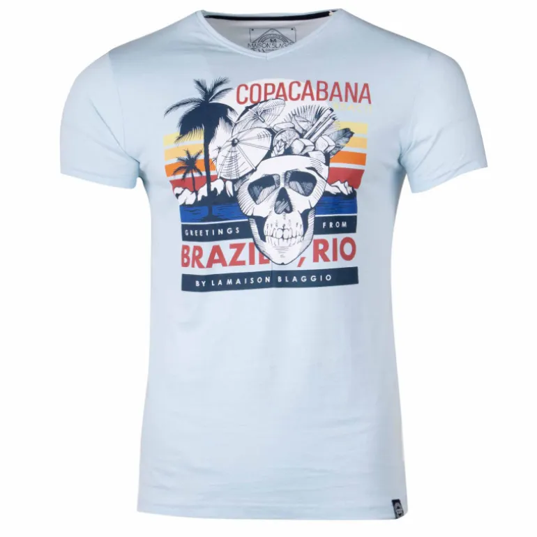 Tee shirt manches courtes imprime coton doux Copacabana mercia assor 24 Homme BLAGGIO