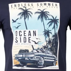 Tee shirt manches courtes imprime coton doux Los Angeles mao assor 24 Homme BLAGGIO