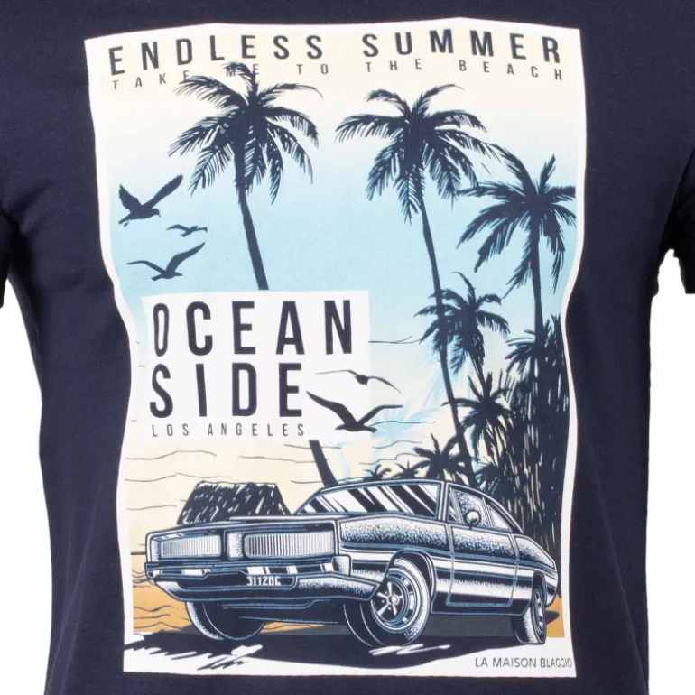 Tee shirt manches courtes imprime coton doux Los Angeles mao assor 24 Homme BLAGGIO