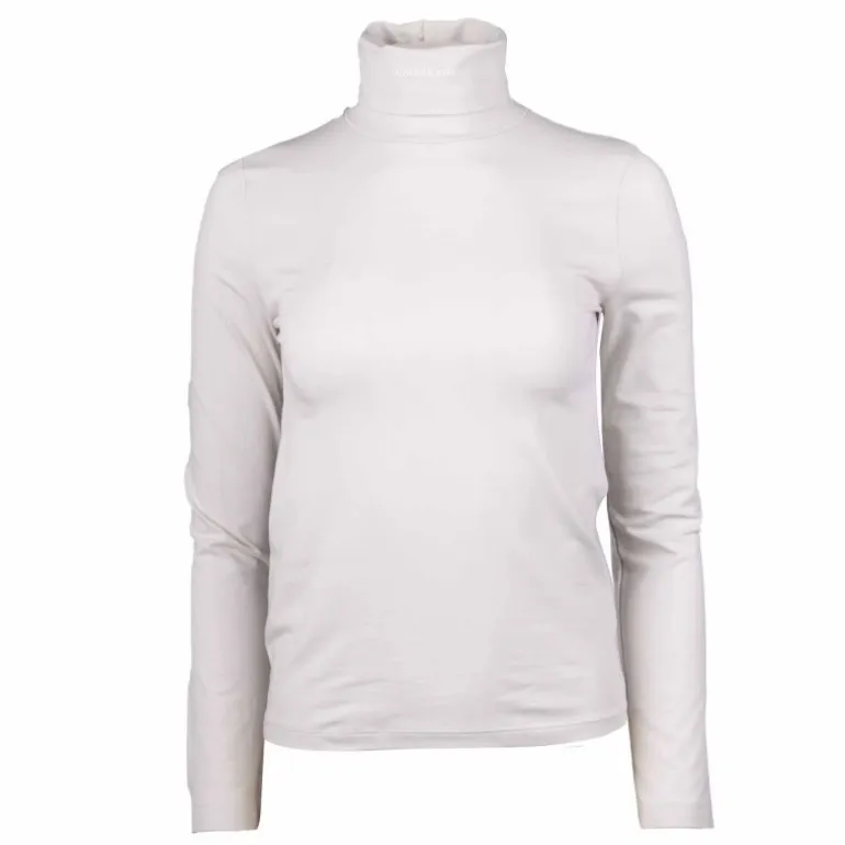 Tee shirt manches longues col roulé logo 95% coton Femme CALVIN KLEIN