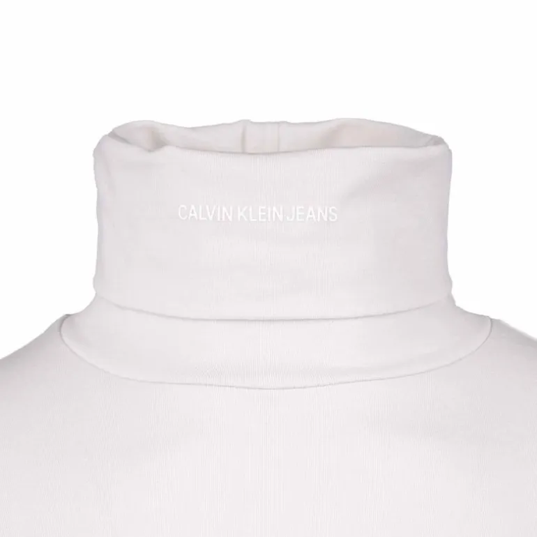 Tee shirt manches longues col roulé logo 95% coton Femme CALVIN KLEIN