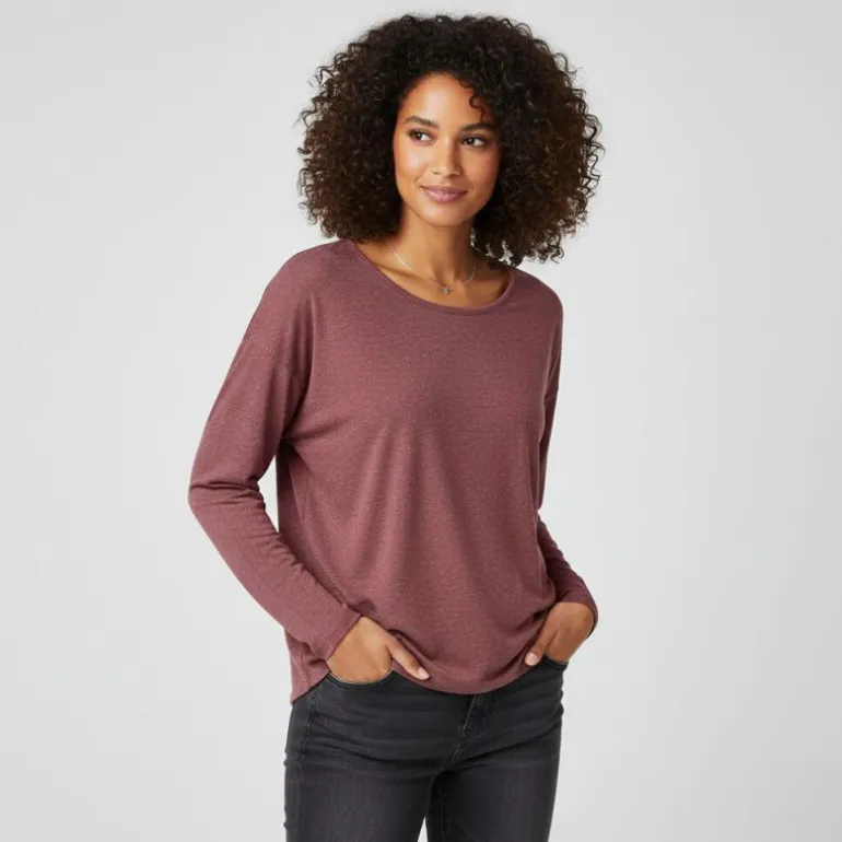 Tee shirt manches longues col rond maille fine Femme ONLY