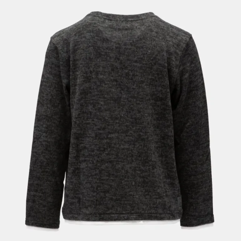 Tee shirt monan dark grey col rond avec col blanc Enfant DEELUXE 74