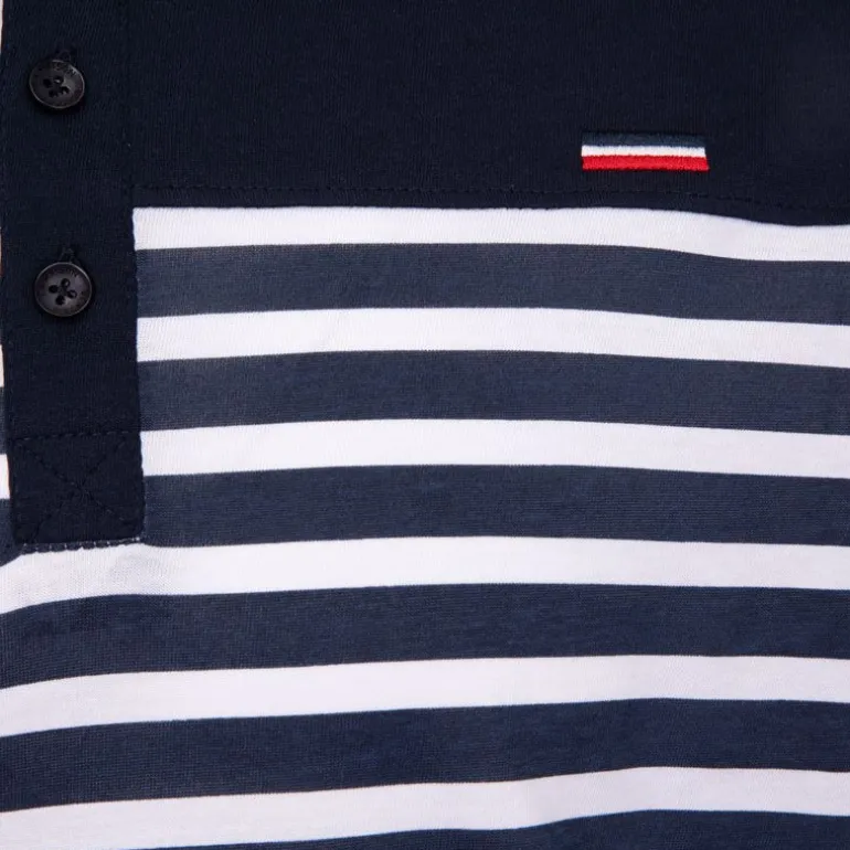 Tee shirt murphy marinière avec col boutonné Homme BLAGGIO