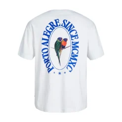 Tee shirt mykonos blanc imprimé perroquet coton Homme JACK & JONES