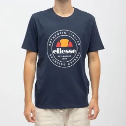Tee shirt navy coton avec grand logo Homme ELLESSE