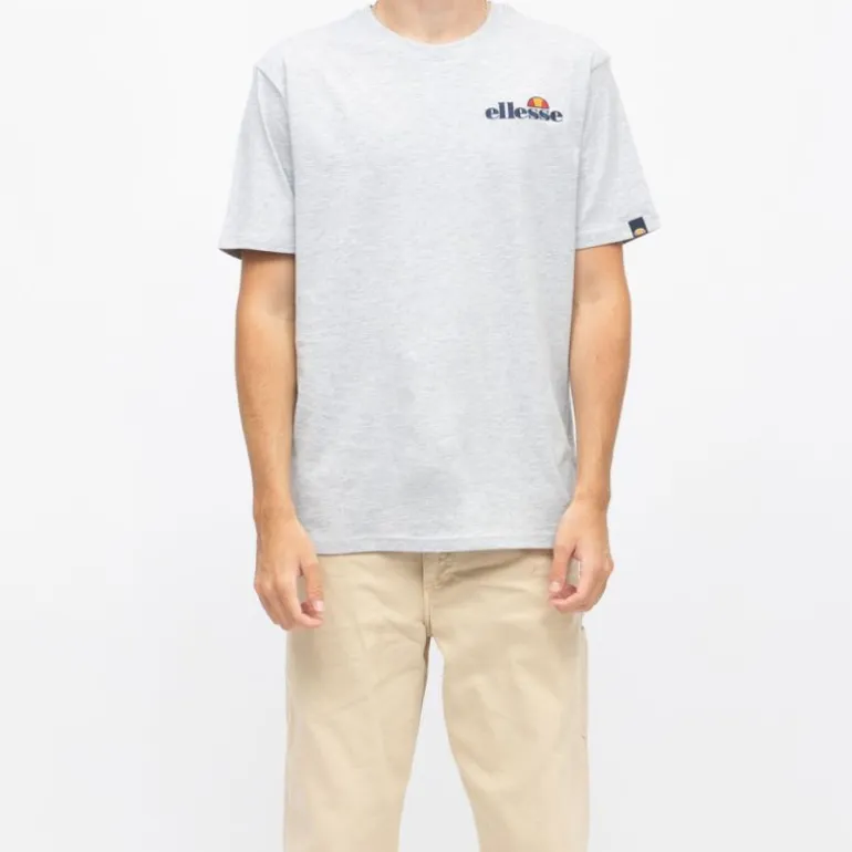 Tee shirt noir col rond regular logo brodé Homme ELLESSE