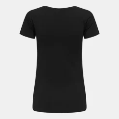 Tee shirt noir coton Love coeur à strass Femme JDY