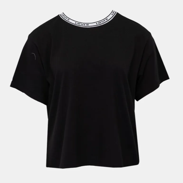 Tee shirt oversize noir col blanc Femme LEVI'S