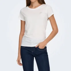 Tee shirt paris cloud dancer studio coeur à strass motive Femme JDY