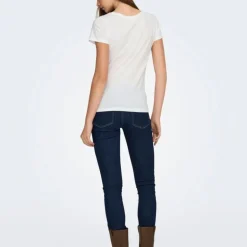 Tee shirt paris cloud dancer studio coeur à strass motive Femme JDY