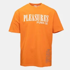 Tee shirt ras de cou Puma x Pleasures orange coton Homme PUMA