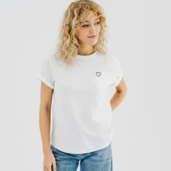 Tee shirt Tenna col rond coton imprimé coeur regular Femme ONLY