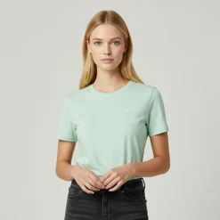Tee shirt Texi coton couleur vert d'eau Femme ONLY