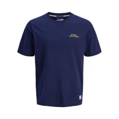 Tee shirt uni col ras de cou coton imprimé texte Homme JACK & JONES