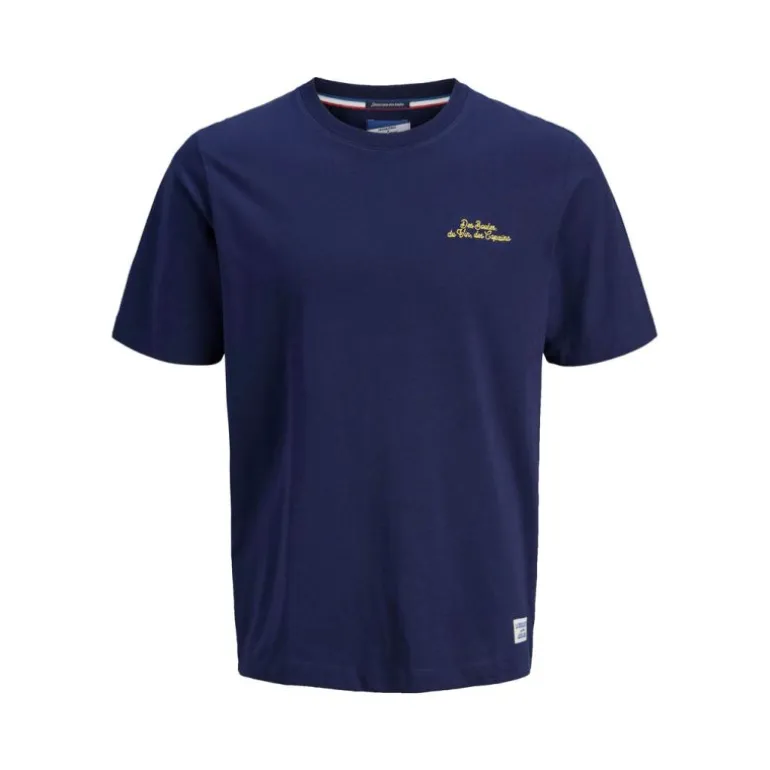 Tee shirt uni col ras de cou coton imprimé texte Homme JACK & JONES