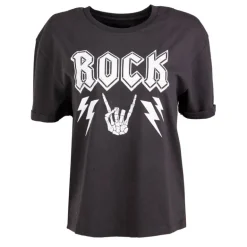 Tee shirt uni imprimé Rock Femme DEELUXE 74