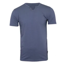 Tee shirt uni manu-b col v avec boutons Homme BLAGGIO