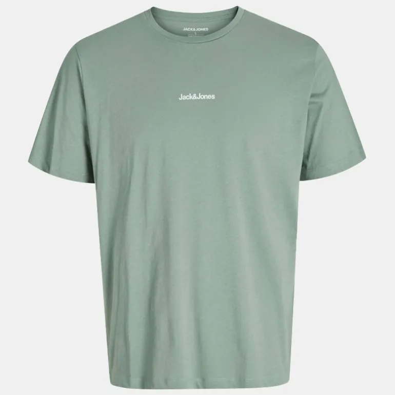 Tee shirt vert d'eau mine col ras de cou imprimé montagnes Homme JACK & JONES