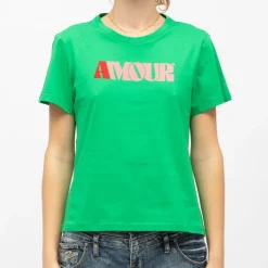 Tee shirt vert tracy manches courtes Femme LA PETITE ETOILE