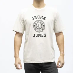 Tee shirt victo coton imprimé logo blason Homme JACK & JONES
