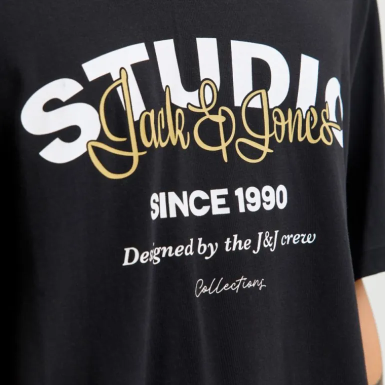 Tee shirt yuki coton imprimé logo col ras de cou Homme JACK & JONES