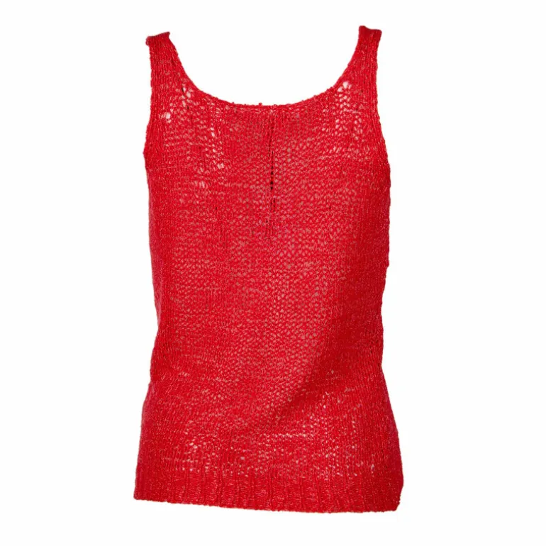 Top bretelle maille filet ajouré coton Italie Femme LOVE