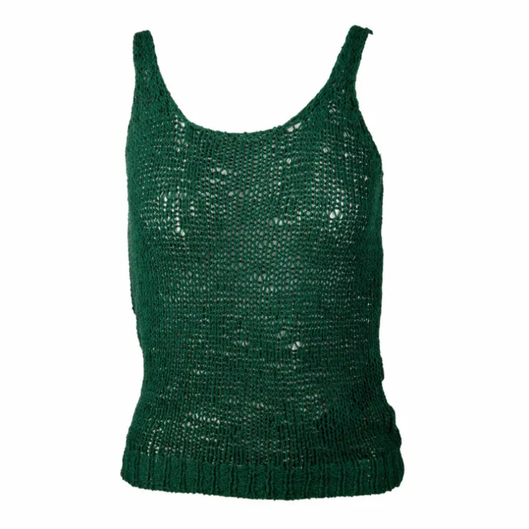 Top bretelle maille filet ajouré coton Italie Femme LOVE