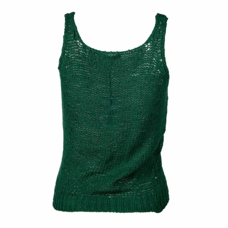 Top bretelle maille filet ajouré coton Italie Femme LOVE