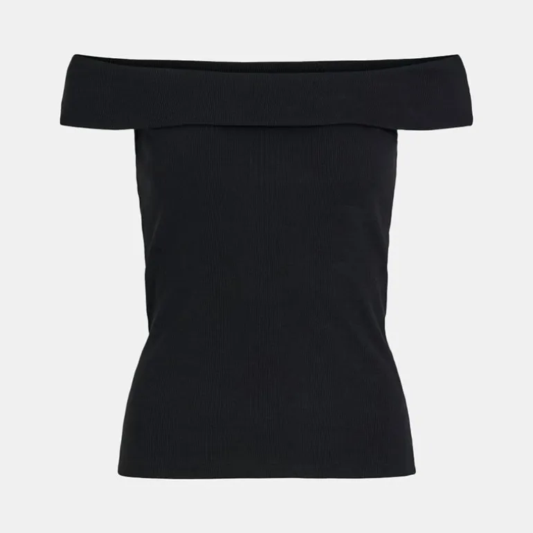 Top coton sahia black épaules dénudées Femme VILA