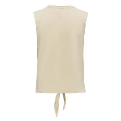 Top court beige imprimé tropical avec noeud Femme ONLY