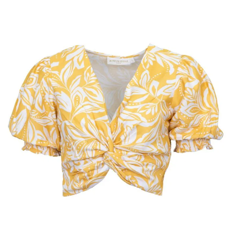 Top crop bicolore jaune timea Femme LA PETITE ETOILE