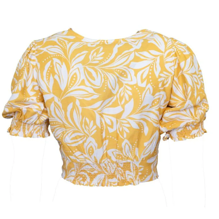 Top crop bicolore jaune timea Femme LA PETITE ETOILE