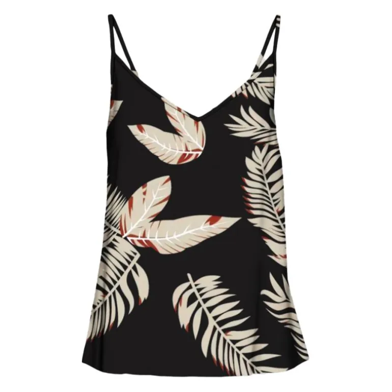 Top imprimé feuilles tropicales décolleté v à bretelles Femme VERO MODA