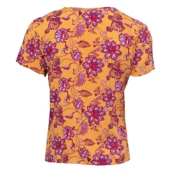 Top ocre à fleurs thess col croisé Femme LA PETITE ETOILE