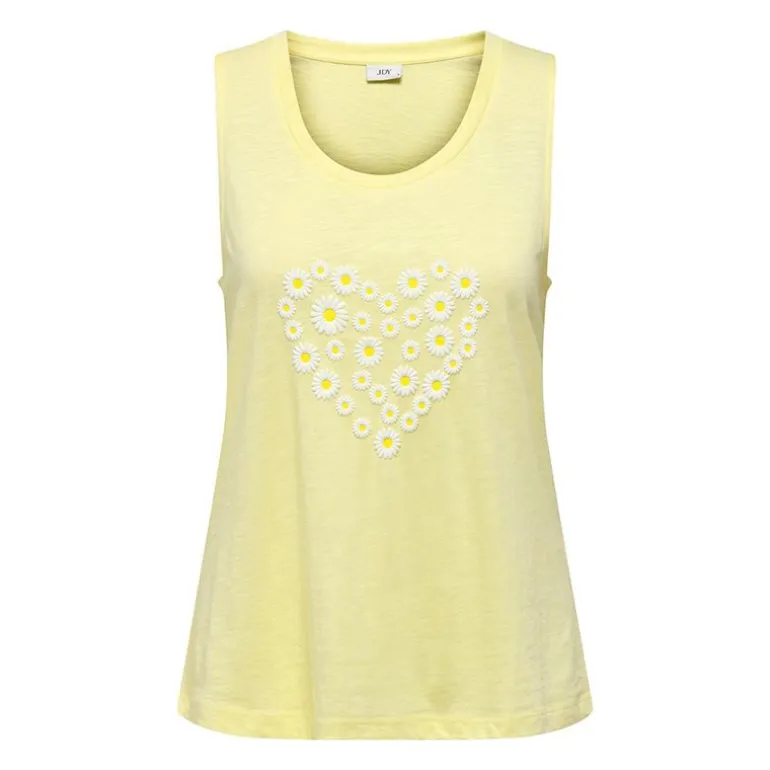 Top sans manches fleurs en relief jaune Femme JDY