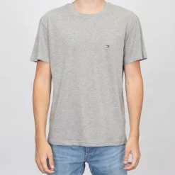 T-shirt logo brodé coton col ras de cou Homme TOMMY HILFIGER