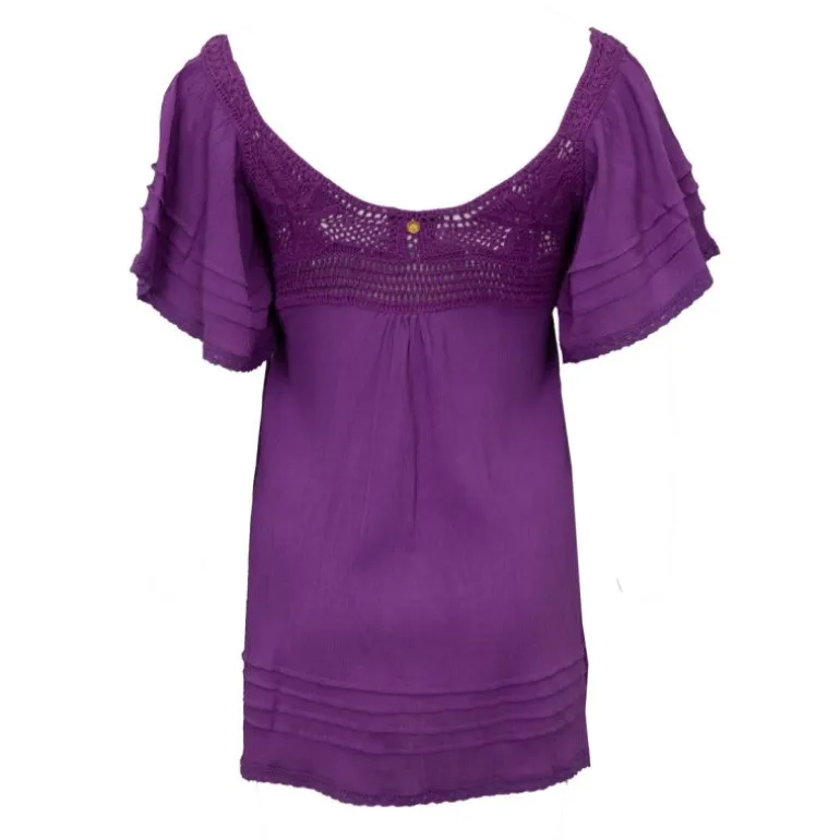 Tunique lacy crochet manches à volants Femme ANTIK BATIK