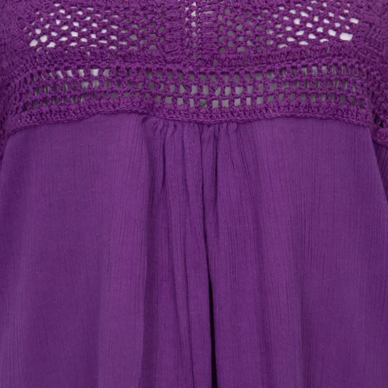 Tunique lacy crochet manches à volants Femme ANTIK BATIK